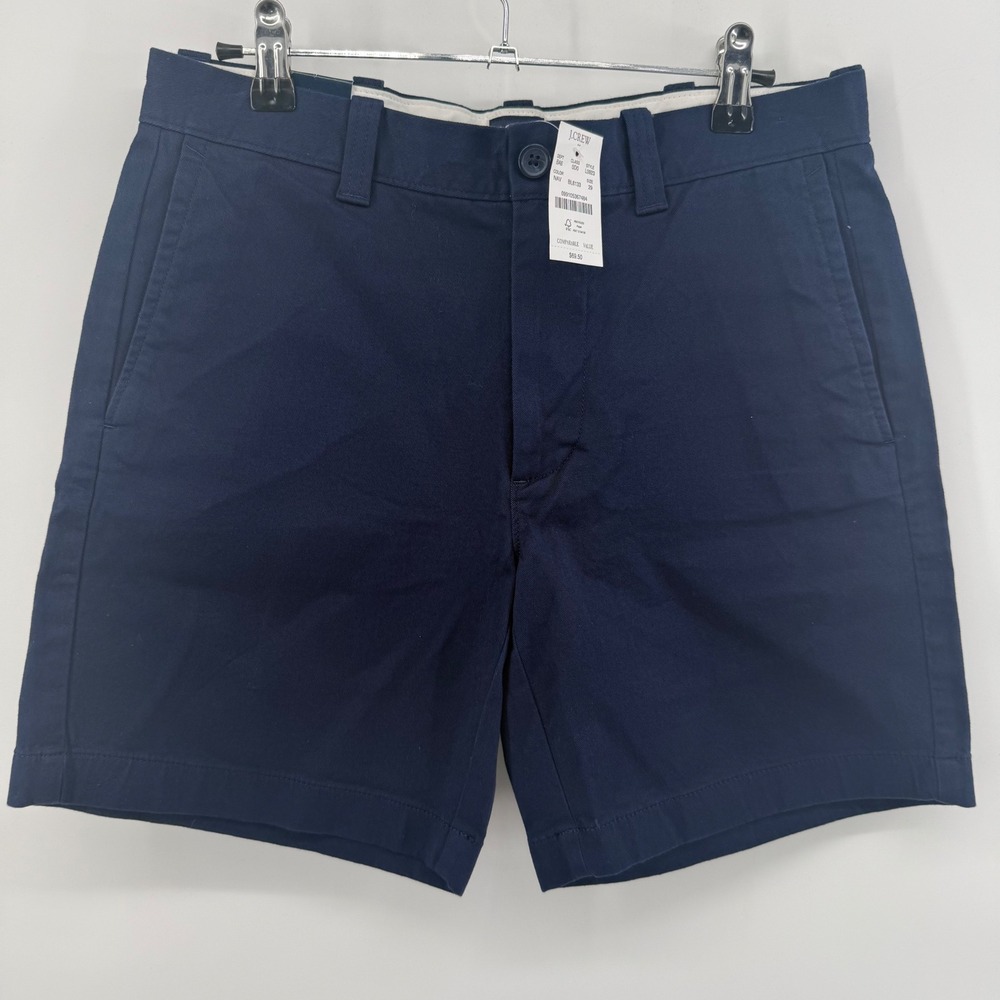 J.Crew Mens 7 Inch Inseam Chino Shorts Navy Blue Stretch Cotton L0923 Size 29